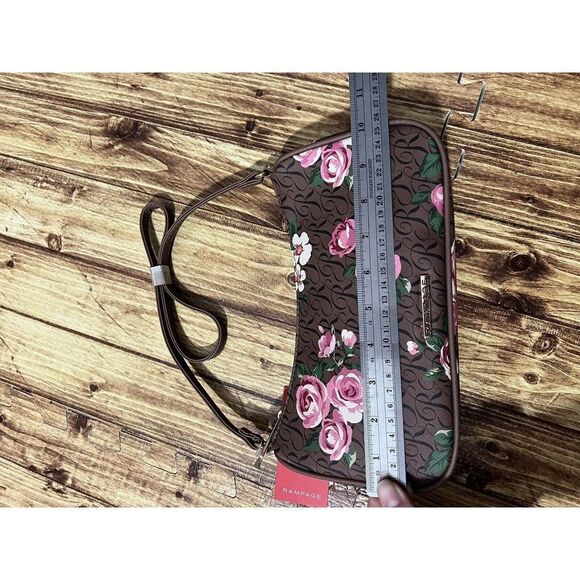 Rampage Brown And Pink Floral Hobo Shoulder Bag Spring 2022 NWT - Picture 9 of 10